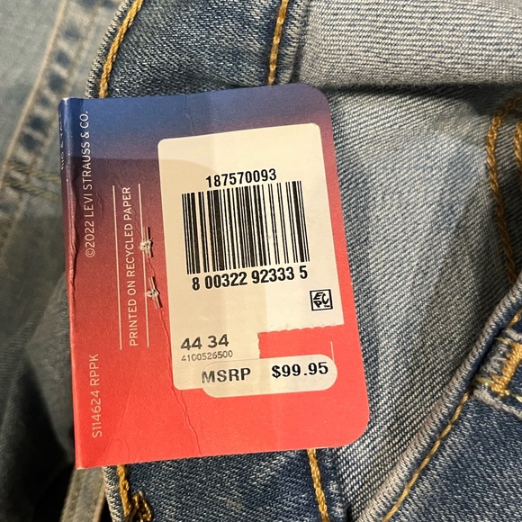 Levi's 541 Athletic Taper Jeans Mens 44x34 All Seasons Tech Stretch NEW w/ Tags - Picture 6 of 7